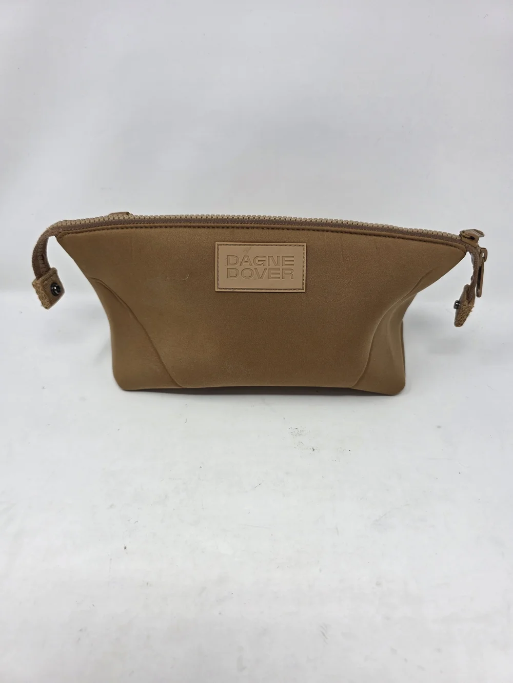 Dagne Dover Hunter Neoprene Toiletry Bag Medium Camel Tan Cosmetic Pouch